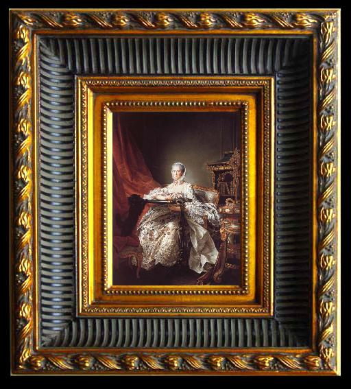 framed  Francois-Hubert Drouais Madame de Pompadour, Ta024-2